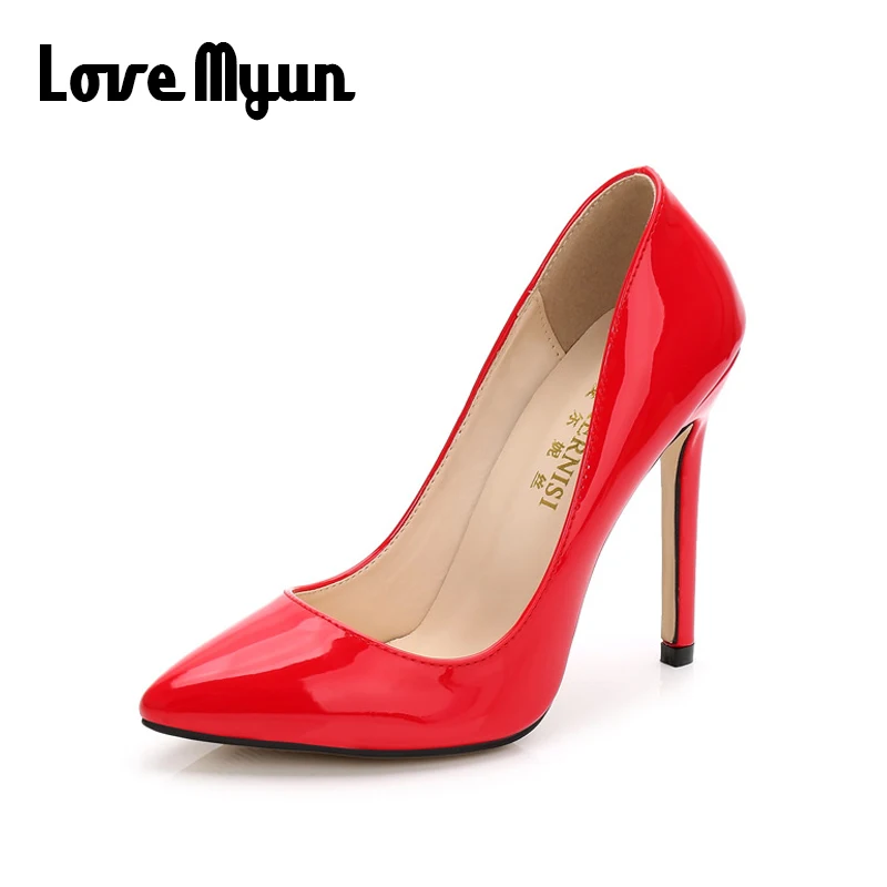 2019 Spring Autumn Fashion Luxury Wedding OL Party Shoes Women Pumps Sexy Comfortable High Heels Shoes 11cm Big size 46 B11-44