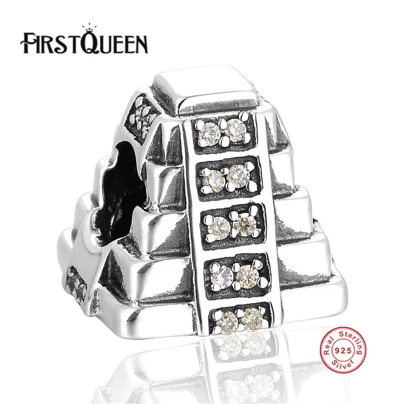 

FirstQueen Genuine 925 Sterling Silver MAYAN PYRAMID Charm Fit Bracelets Bangles Travel Gift