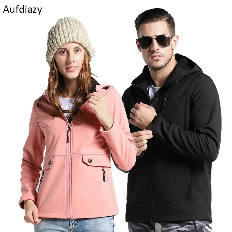 

Aufdiazy Men Women Softshell Hiking Jackets Autumn Winter Waterproof Fleece Thick Coats Outdoor Camping Thermal Coat 5XL IM003