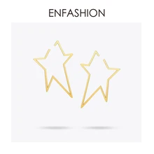Enfashion Jewelry Geometric Big Star Earrings Gold color Stainless steel Long Drop Earrings For Women Earings EB171038 enfashion double cirlce line earrings gold color earings stainless steel stud earrings for women fashion jewelry oorbellen