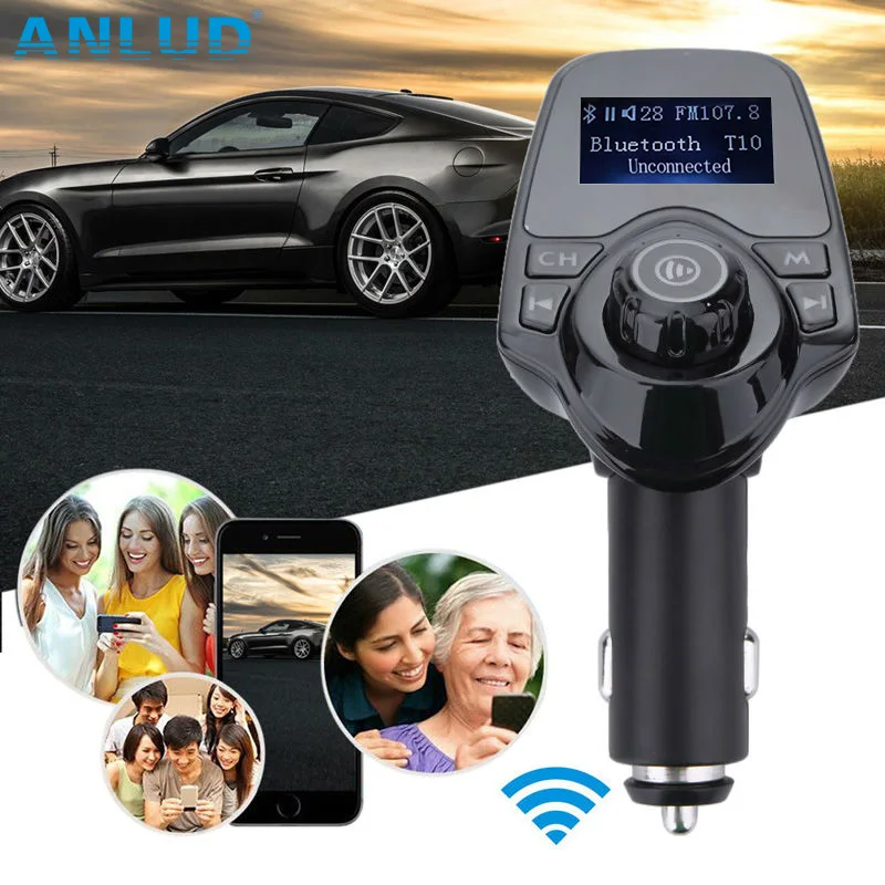 ANLUD Беспроводной Bluetooth Car Kit Handsfree fm передатчик автомобильный Mp3 плеер USB телефон