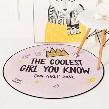 

Nordic Cute Cartoon Round Carpets For Living Room Bedroom Chair Area Carpet Rug Children Room Play Tent Kids Soft Floor Mat Rugs