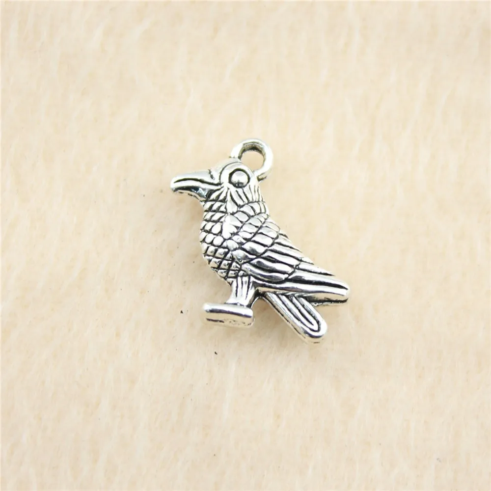 

35pcs/lot 17*17mm ancient silver Bird charm Pendants DIY jewelry for bracelet necklace earring