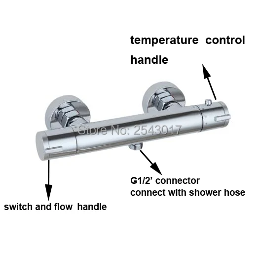 Горячая термостатический клапан ванная комната смеситель для душа хром полированный контроль температуры miscelatore termostatico doccia ZR959