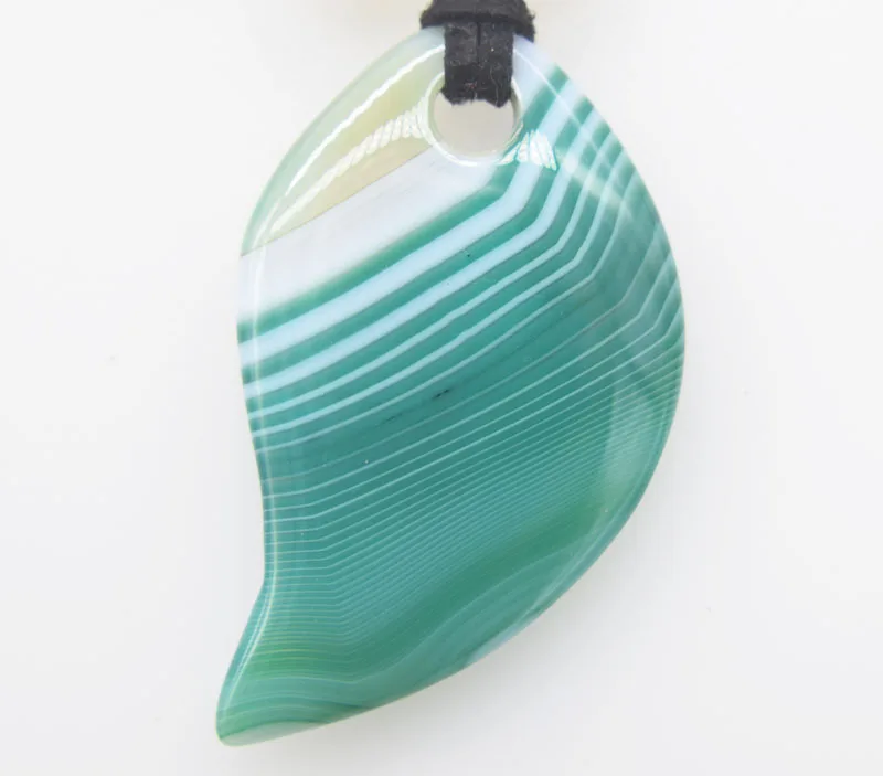 

green veins agate 18inch pendant 35*60mm white pearl necklace FPPJ wholesale beads nature
