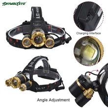 20000 лм T6 светодиодный налобный фонарь лампы фар 4 режима факел 18650 Батарея перезаряжаемый фонарик для походный рыбацкий фонарь A391