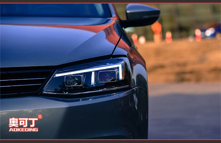 АКД автомобилей Стайлинг фар для VW Jetta MK6 R8 Тип фары светодиодные ходовые огни биксенон интенсивность пучка Противотуманные фары ангельские глазки авто уровень