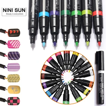 

16 Colors Nail Art Pen for 3D Nail Art DIY Decoration Nail Polish Pen UV Gel Art Design Drawing Tool Set Beaty