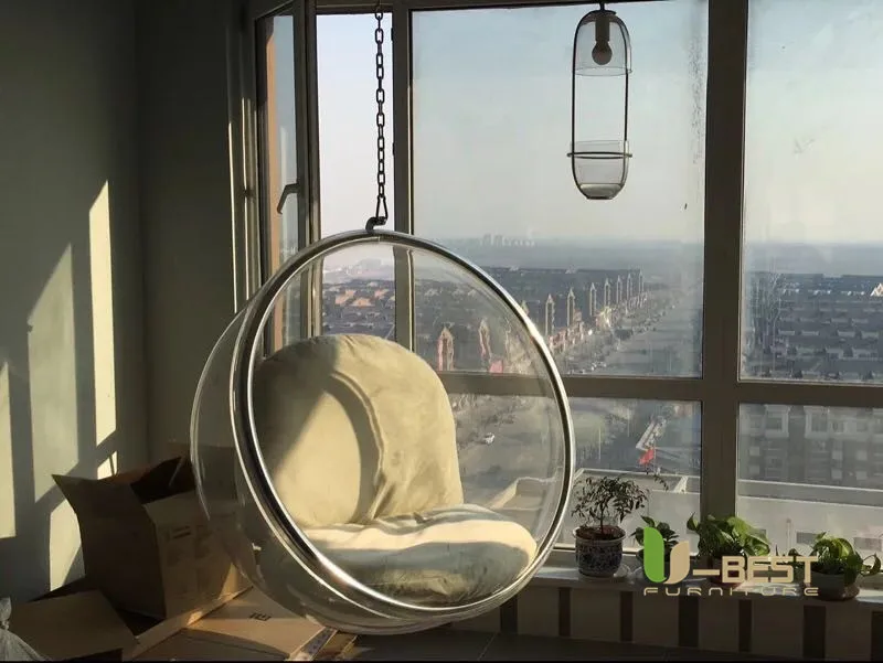 U-BEST последний дизайн Досуг прозрачный акриловый стул пузыря, красивая сильная мебель для гостиной стул пузыря