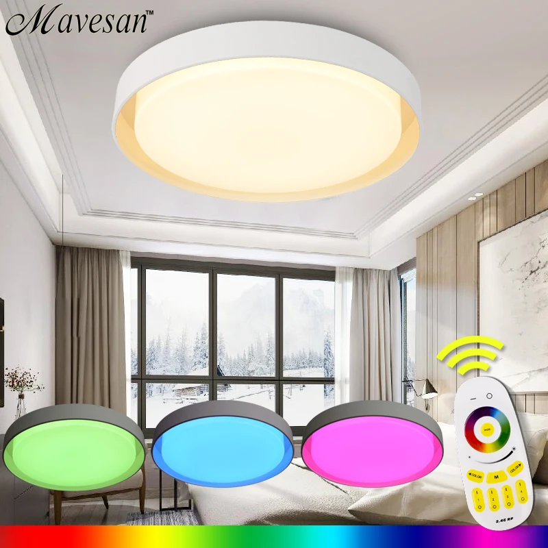 NEW Modern LED Ceiling Light  With 2.4G RF Remote Group Controlled Dimmable Color Changing LED ceiling Lamp