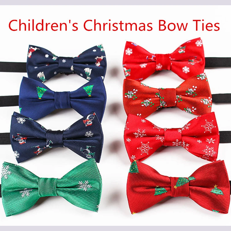 RBOCOTT pajaritas de Navidad para niños, copo de nieve, de árbol de Navidad, pajarita para niños, regalos, pajarita roja azul, tamaño 9cm x cm|Corbata de niño| - AliExpress