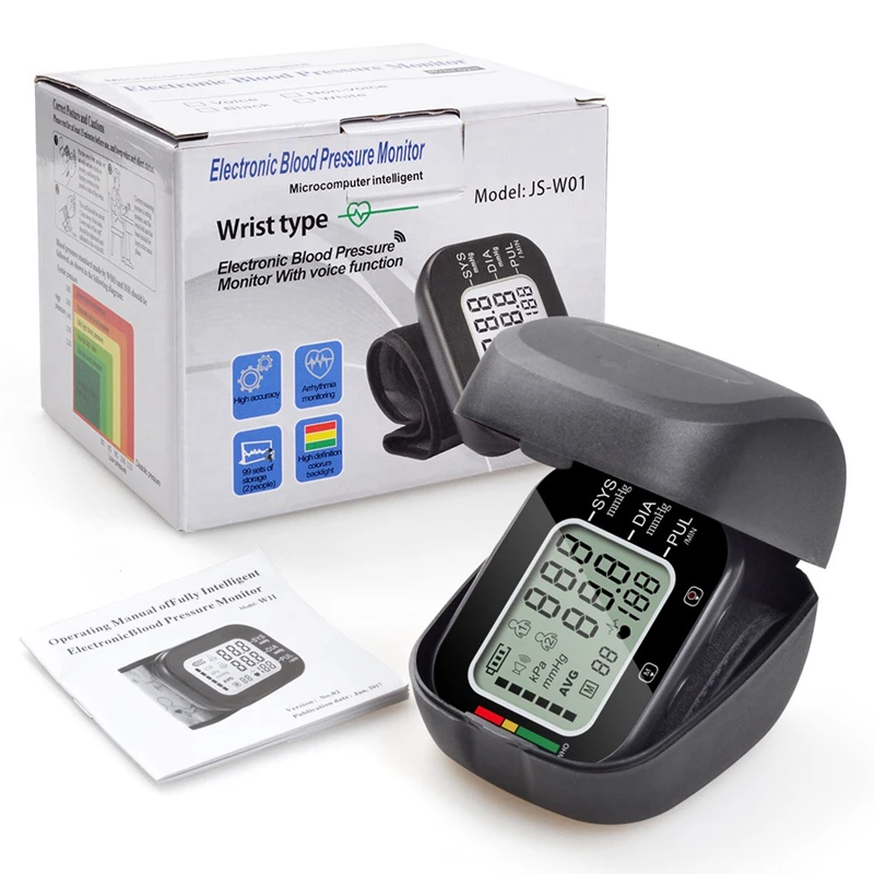 

Automatic Voice Wrist Blood Pressure Monitor Digital Lcd Heart Beat Machine Tonometer for Measuring Sphygmomanometer