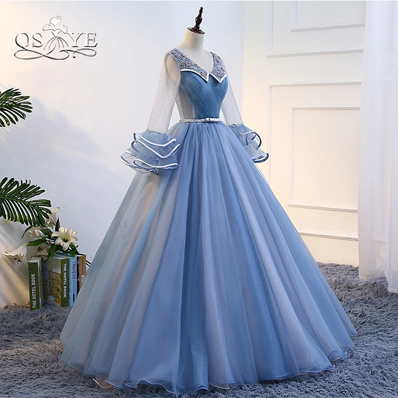 QSYYE 2019 синие длинные платья для выпускного вечера Robe de Soiree одежда с длинным