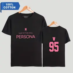 BTS карта души Persona Kpop 100% хлопковые футболки мужские летние с коротким рукавом футболки 2019 хит модных продаж уличная одежда
