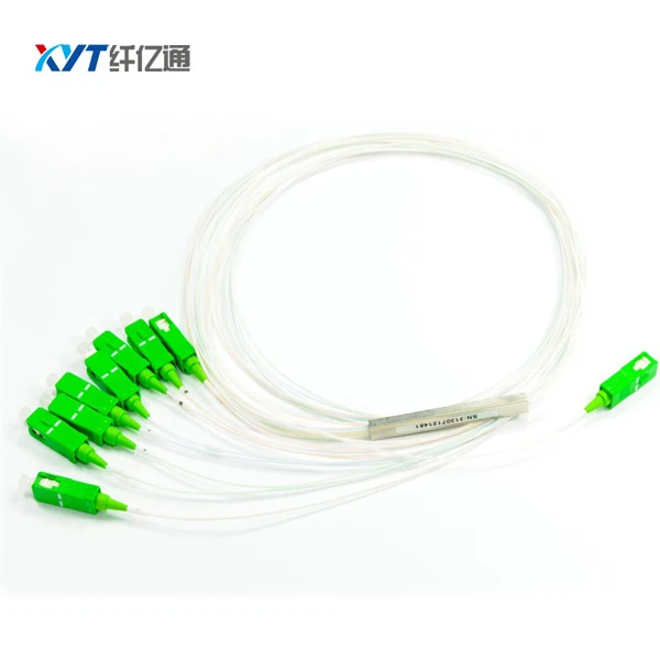 

50pcs EMS free shipping 1x8 PLC Splitter with SC/ APC connectors optic splitter fiber length 1m loose tube 0.9mm for ftth