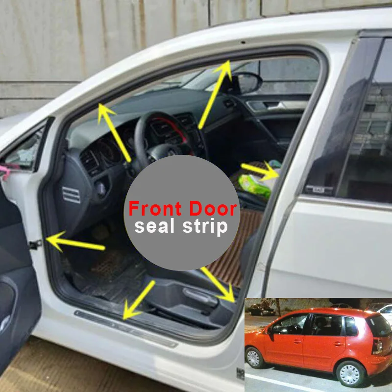 Автомобильная полоса внутренний передний резиновый уплотнитель двери для VW Polo 2005 2006