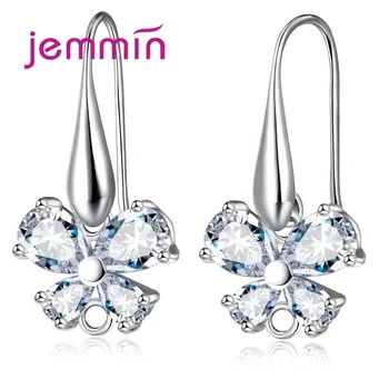 

Hot Sale Prevent Allergy Fine 925 Sterling Silver Butterfly Shape Crystal Earring Findings Jewelry DIY Components