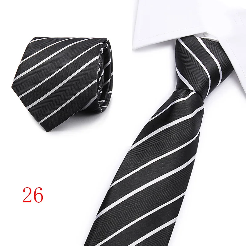 Оранжевые галстуки для мужчин, тонкие однотонные черные мужские аксессуары для делового костюма, жаккардовые тканые мужские свадебные галстуки зеленого цвета - Цвет: 26