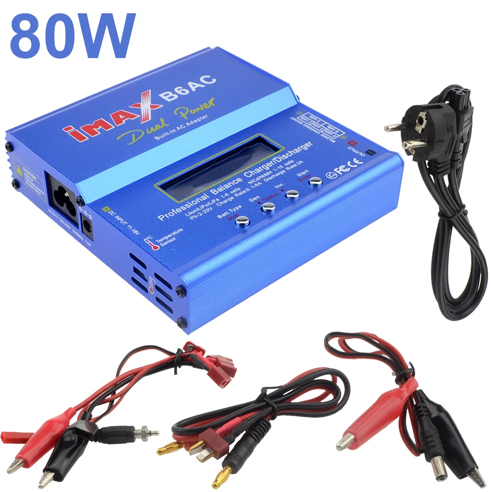 Новое зарядное устройство IMAX B6AC цифровой RC B6 AC 80 Вт Lipo никель-металл-гидридных и