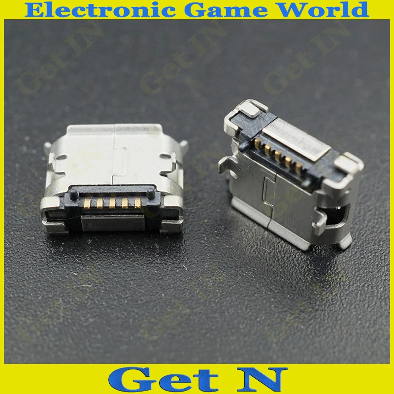100PCS 5 Pins 6.4 MM Spacing Micro USB Port Connector Tail Charging socket Micro USB Jack Power