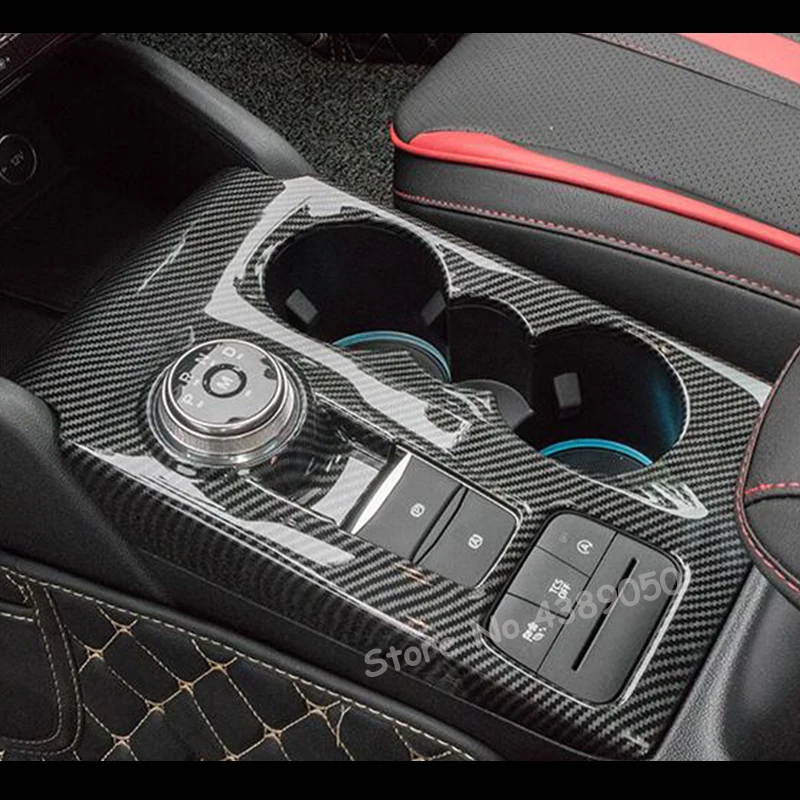 

ABS Matte/Carbon fibre For Ford Focus 2019 Interior Car gear shift knob frame panel Decoration Cover Trim Car Styling 1pcs