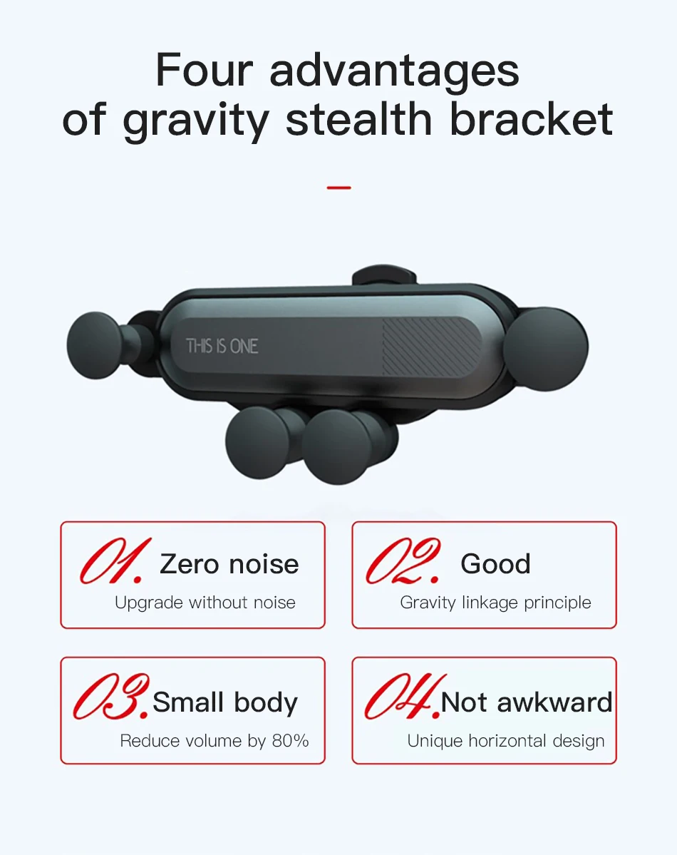 !ACCEZZ Gravity Car Phone Holder Air Vent Mount Clip For iPhone XS Universal Mobile Phone Stand Support GPS in Car Auto Bracket (3)