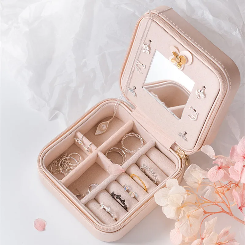 Jewelry Packaging Box Casket Box For Exquisite Makeup Case Cosmetics Beauty Organizer Container Boxes Graduation Birthday Gift