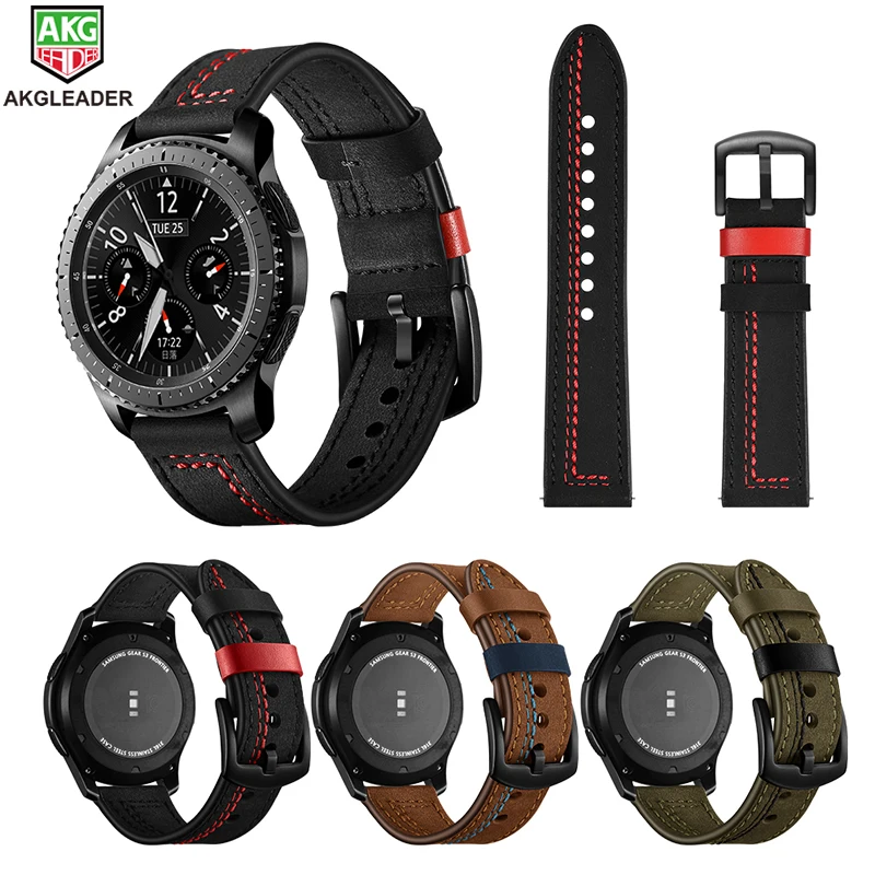 Новейший ремешок для часов Samsung Galaxy Watch 46 мм Ремешки наручных из натуральной кожи