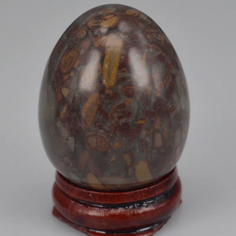 Природный драгоценный камень кристалл рейки лечебная Сфера Йони массаж яйцо коллекция домашнего декора - Цвет: Bamboo Jasper