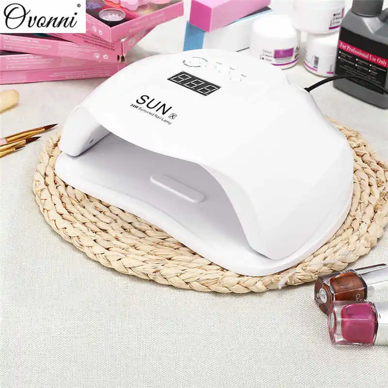 SUN X 54W LED Nail Dryers Cure UV Gel LCD Time Display Motion Dryer For