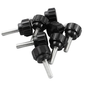 

10Pcs M4 x 15 x 15mm Black Clamping Knobs Handle Knurled Knob For Machinery Lathe Screw On Type Hardware Replacement Tool Parts