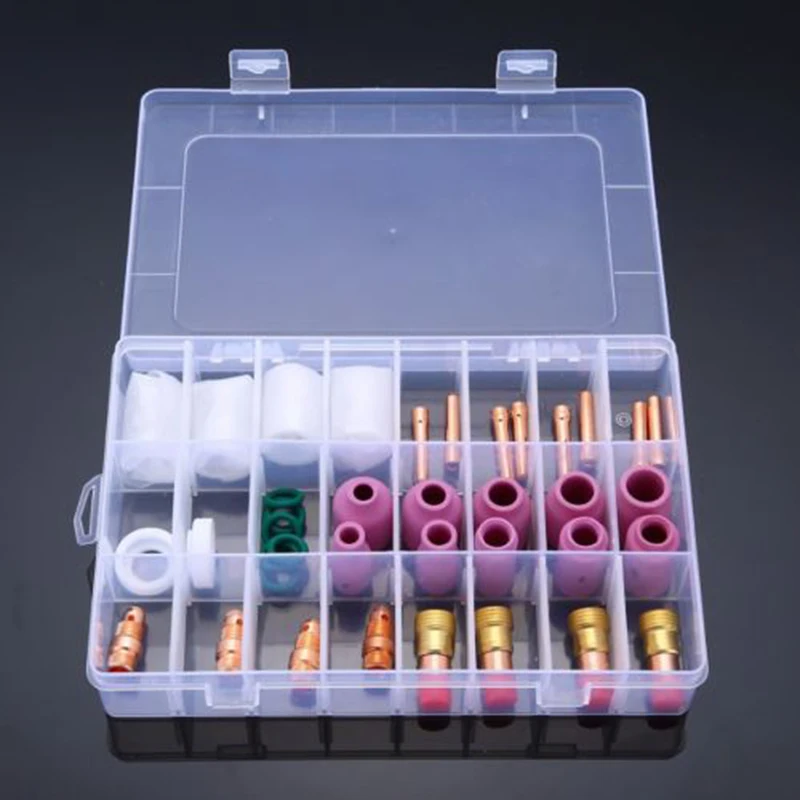 

40pcs Set TIG Welding Torch Stubby Saver Gas Lens #10 Pyrex Cup Kit For WP-17/18