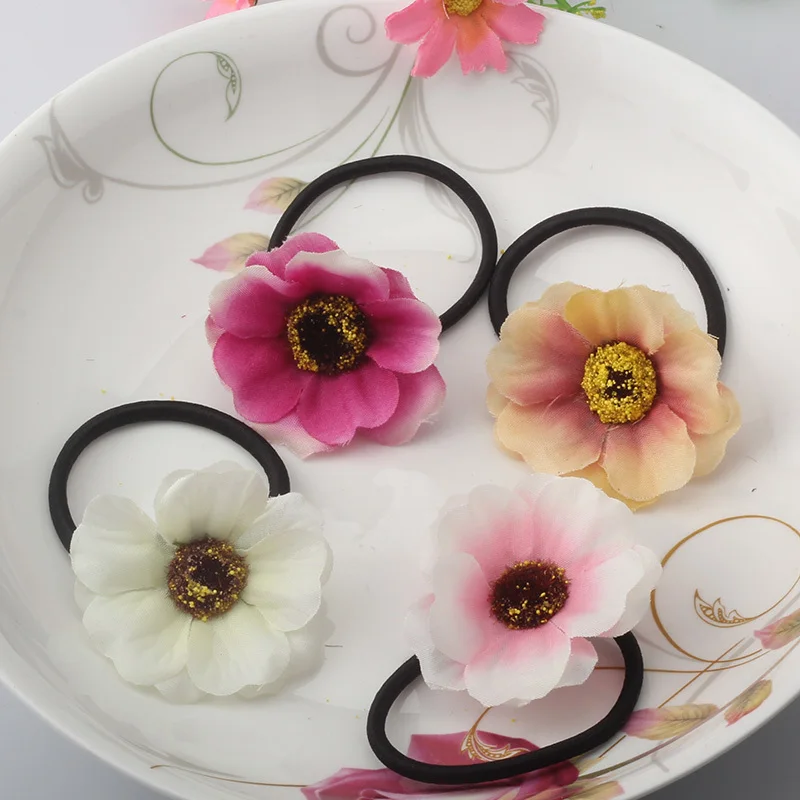 

MISM Hot Sale Fashion Korean Flowers Scrunchy Floral Girls Ponytail Holders Gum For Hair Tie Elastic Hair Accessories for Women
