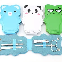 5 шт. ногтей резак комплект милый мультфильм подобравшую 5 в 1 маникюрный набор Уход за ногтями детей ножницы из нержавеющей стали ресниц Пинцет хороший подарок