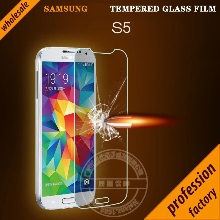 

100% Original Qoowa Brand top serial For Samsung Galaxy S5 0.26MM 9H Anti-Crack tempered glass Screen Protective Film