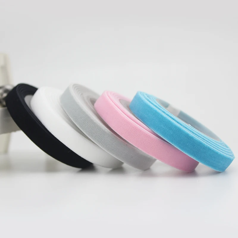 3/8" 9mm single faced elastic velvet ribbon webbing tapes headband