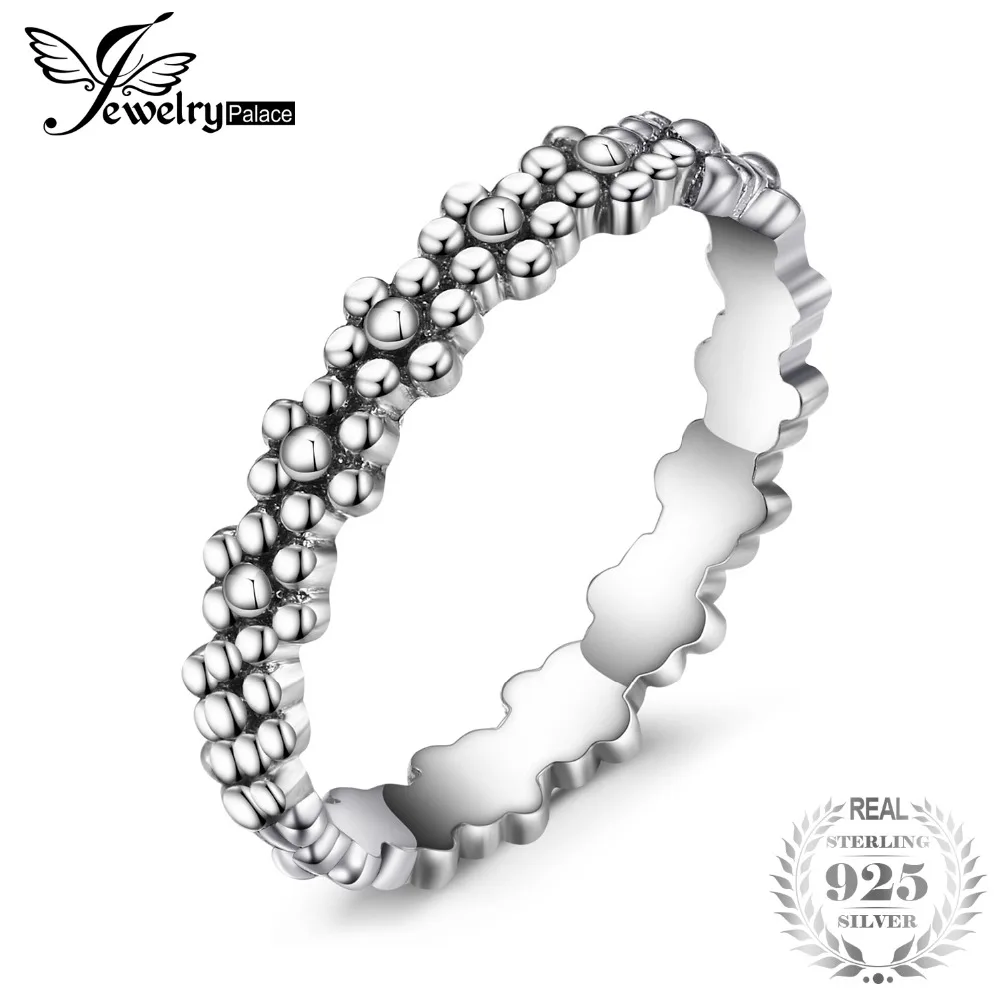 JewelryPalace 925 Sterling Silver Daisies SiLver Stocking Beautiful Rings Gifts For Her Anniversary Fashion Jewelry New Arrival