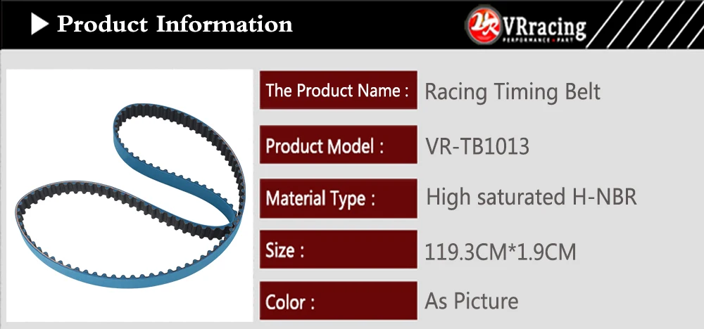 VR-гонки ремня для 90-92 Geo Prizm 89-91 Toyota Corolla MR2 1.6L AE86 AW11 AE92 AE92 Kouki AE101 4AG HNBR VR-TB1013