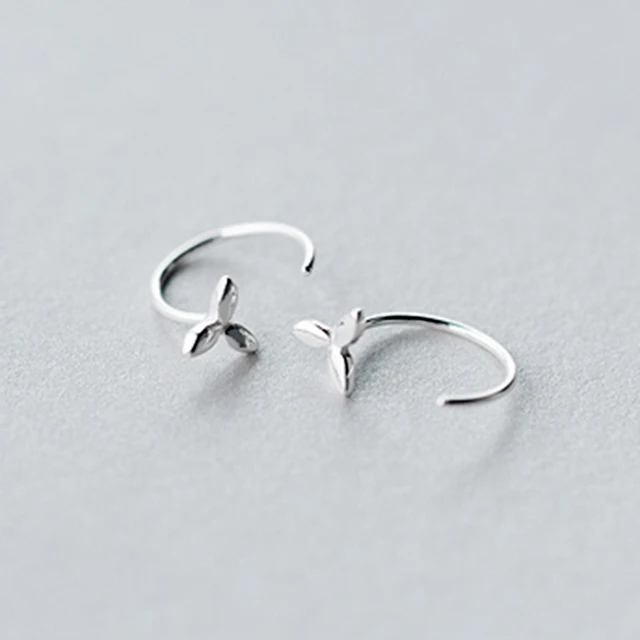 Qiming Tiny Simple Small Earrings For Women 925 Sterling Silver Qiming Tiny Simple Small Earrings For Women 925 Sterling Silver Lovely Leaves Branch Dangle Drop