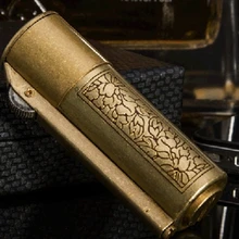 XGQ честная аутентичная Ретро винтажная керосиновая Зажигалка BNC001 латунь маховик с деревянной коробкой