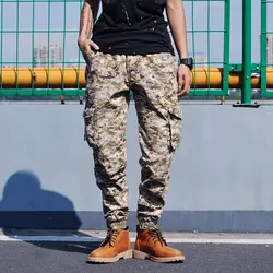 Для мужчин s бегунов военные Для мужчин камуфляжные штаны шаровары Повседневное личность тенденция хип-хоп двигаться Для мужчин t брюки multi-