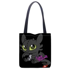 Новинка, Как приручить Вашего Дракона напечатанный холст сумка удобная сумка для покупок женская сумка для студента на заказ ваше изображение