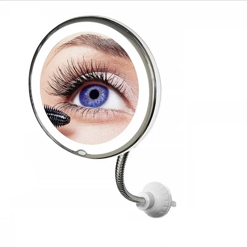 

360 Degree LED Lighted Makeup Mirror Adjustable Fexible Bendable Gooseneck Wall Mounted Bathroom Beauty Mirror