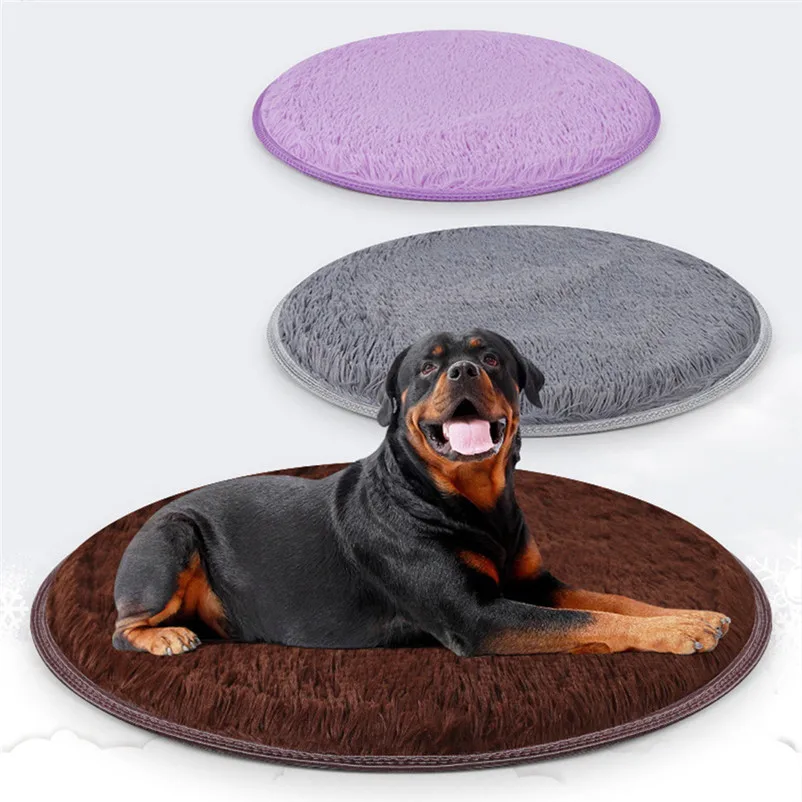 Coral Fleece Kennel Dog Cat Pads Warm Puppy Round Bed Mat For Small Big Large Pet Lounger Sofas Labrador Blanket Cushion N21 (7)