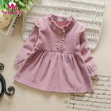 Muqgew для малышей для детей, для маленьких девочек с длинным рукавом однотонное праздничное платье принцессы Топы детское платье Вечерние милые модные Платья для маленьких девочек# sg