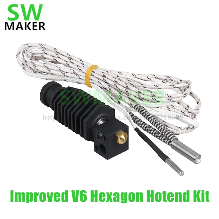 Улучшенный набор Hexagon hotend V6 SWMAKER 0 4 мм/1 75 мм прямая подача в горле для 3D принтера