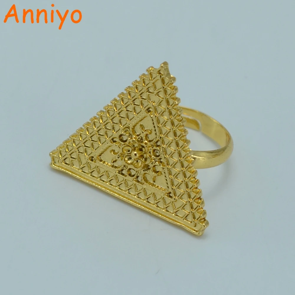 

Anniyo Ethiopian Triangle Free Size Ring for Women Gold Color Eretrian Rings Girls Jewelry African #008206