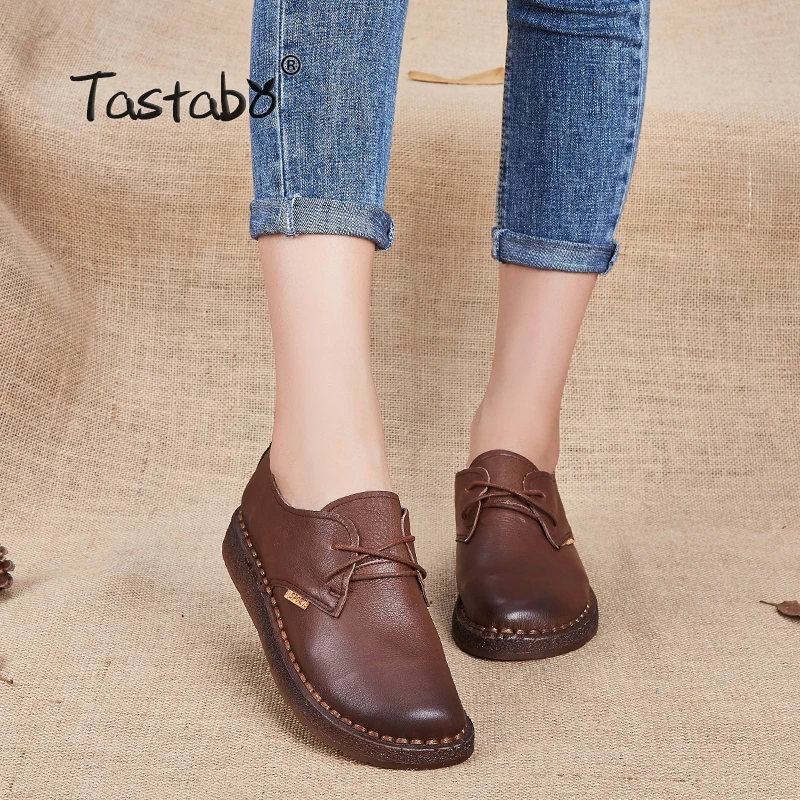 Tastabo New Handmade shoe 2017 Loafers Women Shoes Casual Work Driving Shoes Women Flats Genuine Leather Flat Plus Size Tastabo New Handmade shoe 2017 Loafers Women Shoes Casual Work Driving Shoes Women Flats Genuine Leather Flat Plus Size