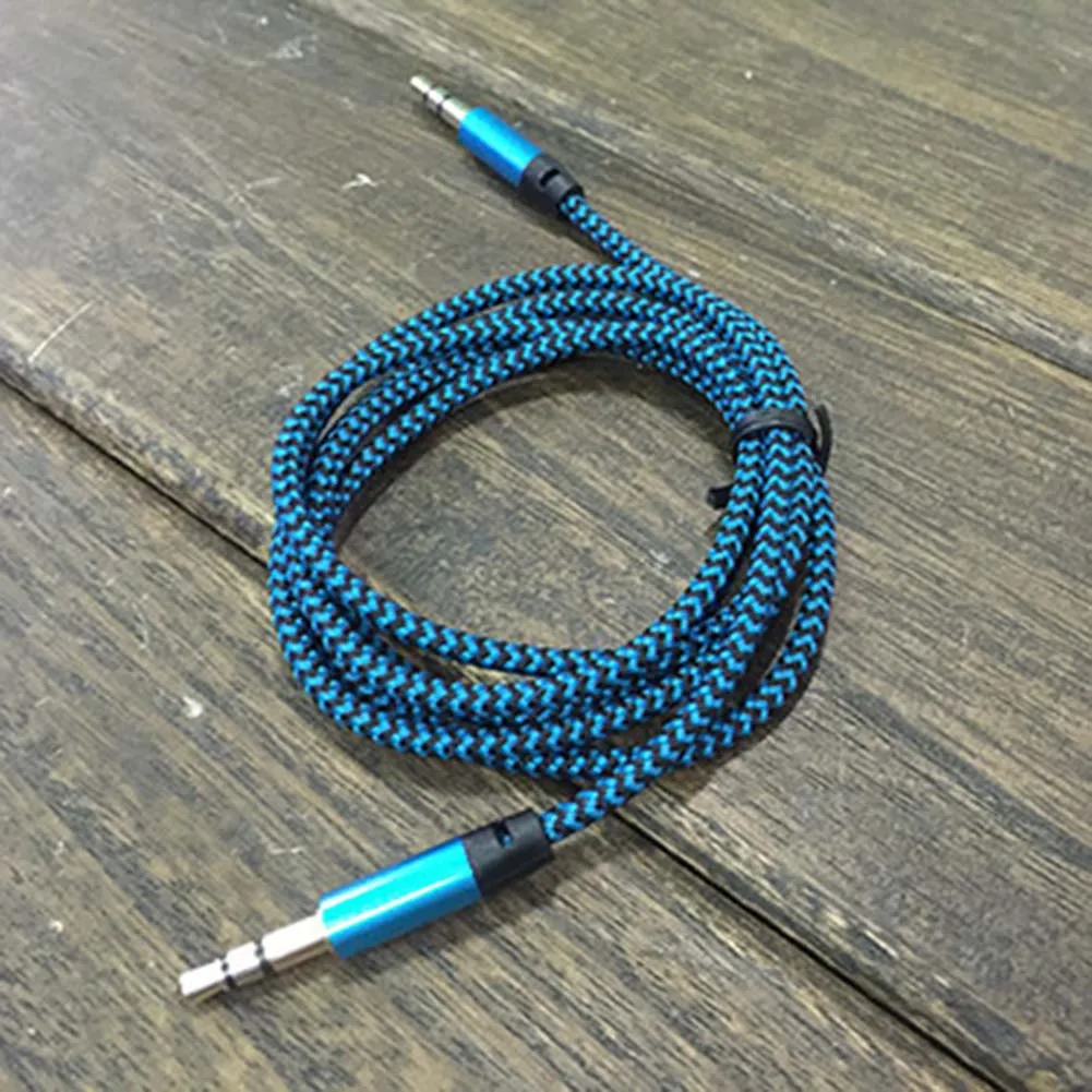 

1M Audio Cable Unique Braided Fabric Hemp Rope 3.5MM Jacks Male To Male Audio Cable AUX Auxiliary For Phone for Samsung