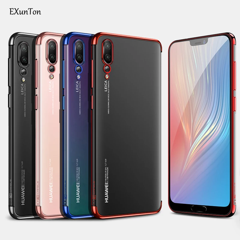 Ультратонкий силиконовый чехол EXUNTON для Huawei Nova 4 Y7 2019 Y9 с покрытием из мягкого ТПУ